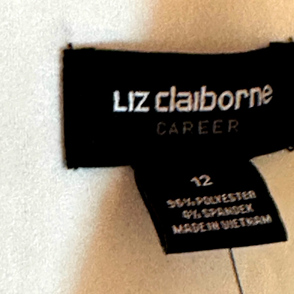 NWT Liz Claiborne Career Color block sheath sleeveless dress size 12 black ivory - Picture 3 of 5